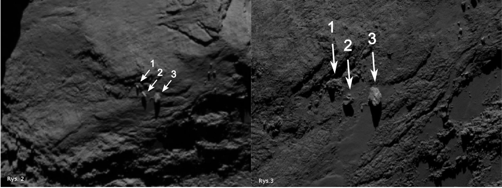 Zdjęcie obszaru z interesującą formacją skalną wykonane 16. sierpnia 2014 roku z odległości 105 km. 