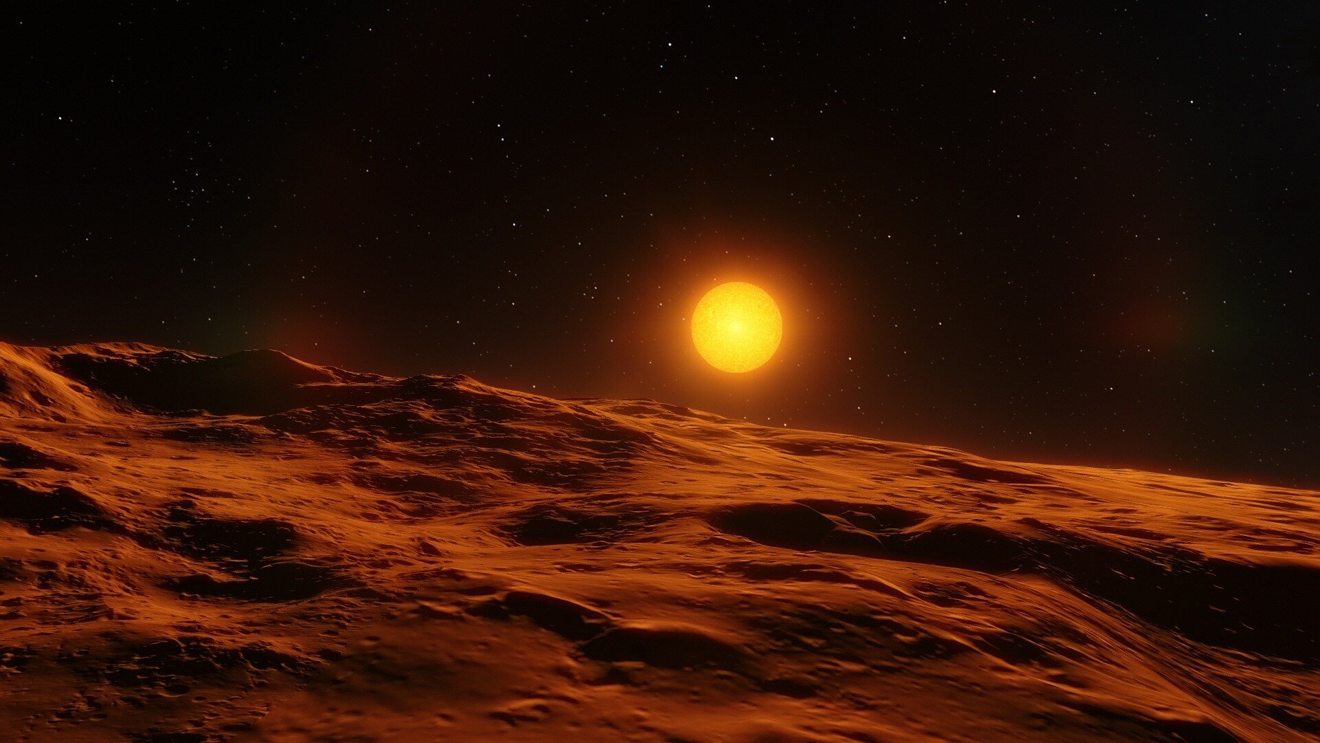 Widok na młoda gwiazdę podobną do Słońca z krążącą wokół niej planetą. Źródło: CC0 Public Domain