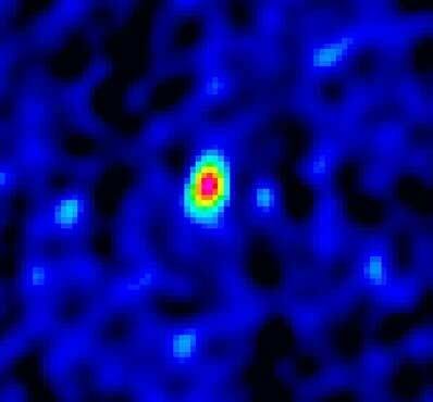 Obraz obiektu J1148+5251 uzyskany dzięki VLA. Źródło: NRAO/AUI/NSF 