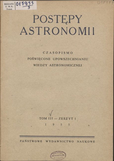 Postępy Astronomii nr 1/1955
