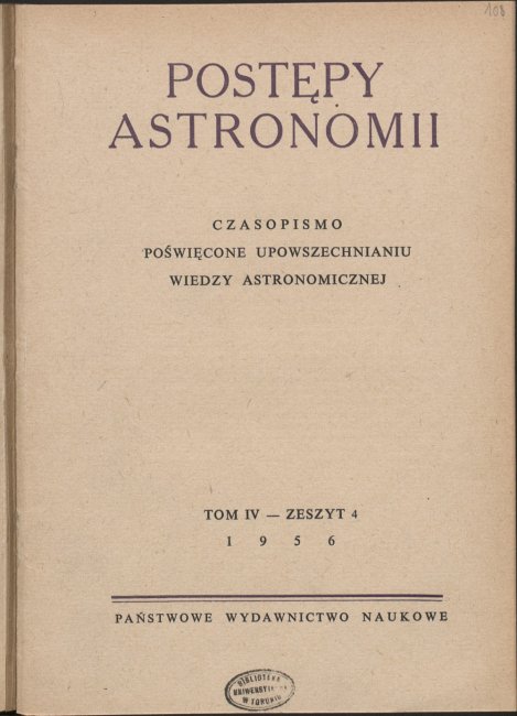 Postępy Astronomii nr 4/1956