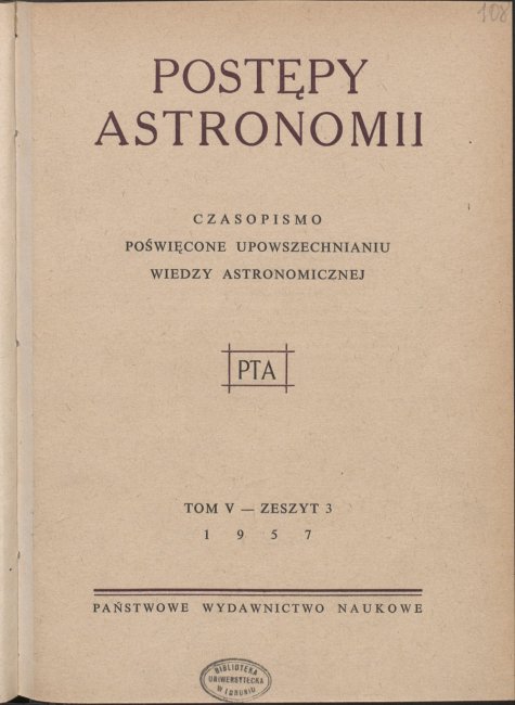 Postępy Astronomii nr 3/1957