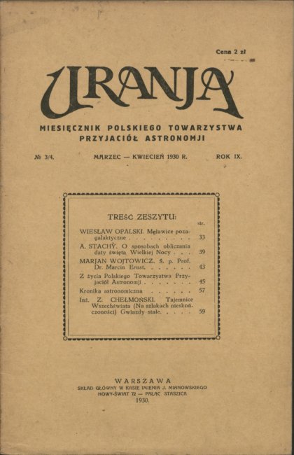 Urania nr 3-4/1930 (Uranja nr 3-4/1930)