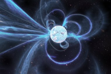 Wizja artystyczna aktywnego magnetara Swift J1818.0-1607.