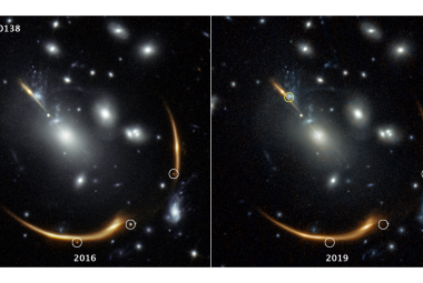 Obraz soczewkowanej supernowej REQUIEM przez gromadę galaktyk MACS J0138.0-2155.
