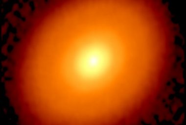 Zdjęcie dysku protoplanetarnego DG Tau na długości fali 1,3 mm.
