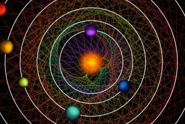 Wizja artystyczna układu sześciu nowo odkrytych planet krążących w rezonansie ze swoją gwiazdą. Źródło: Roger Thibaut (NCCR PlanetS)