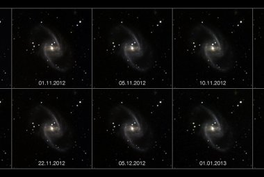 Galaktyka spiralna NGC 1365 z supernową SN 2012fr
