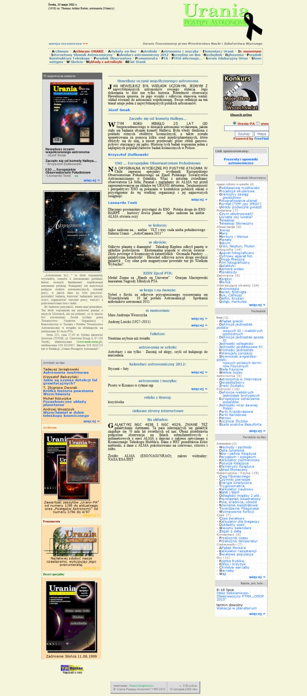 Strona Uranii w grudniu 2011 r.