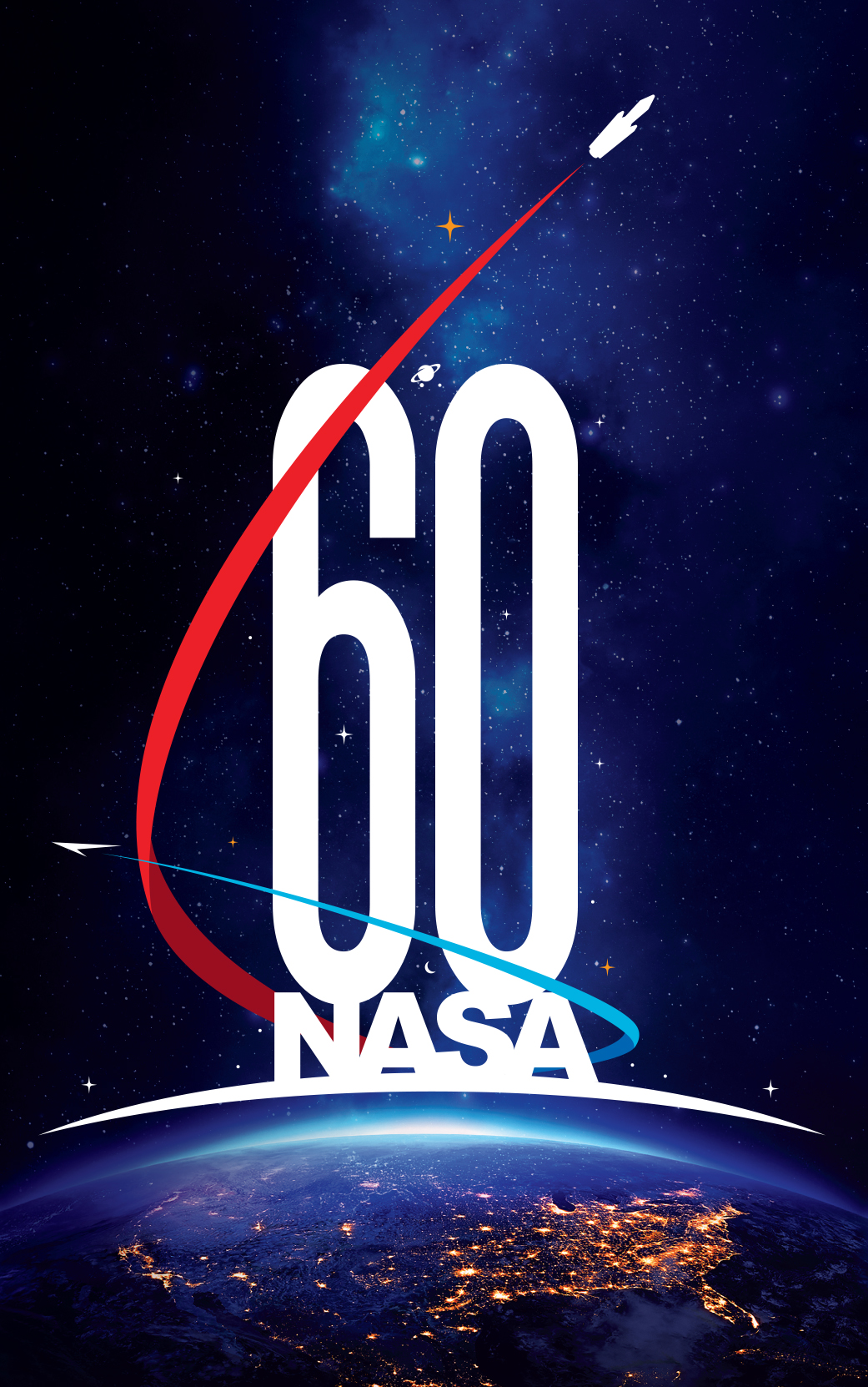 Logo NASA na 60. urodziny agencji