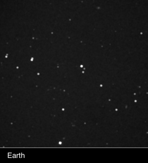 Paralaksa gwiazdy Wolf 359 widoczna gołym okiem