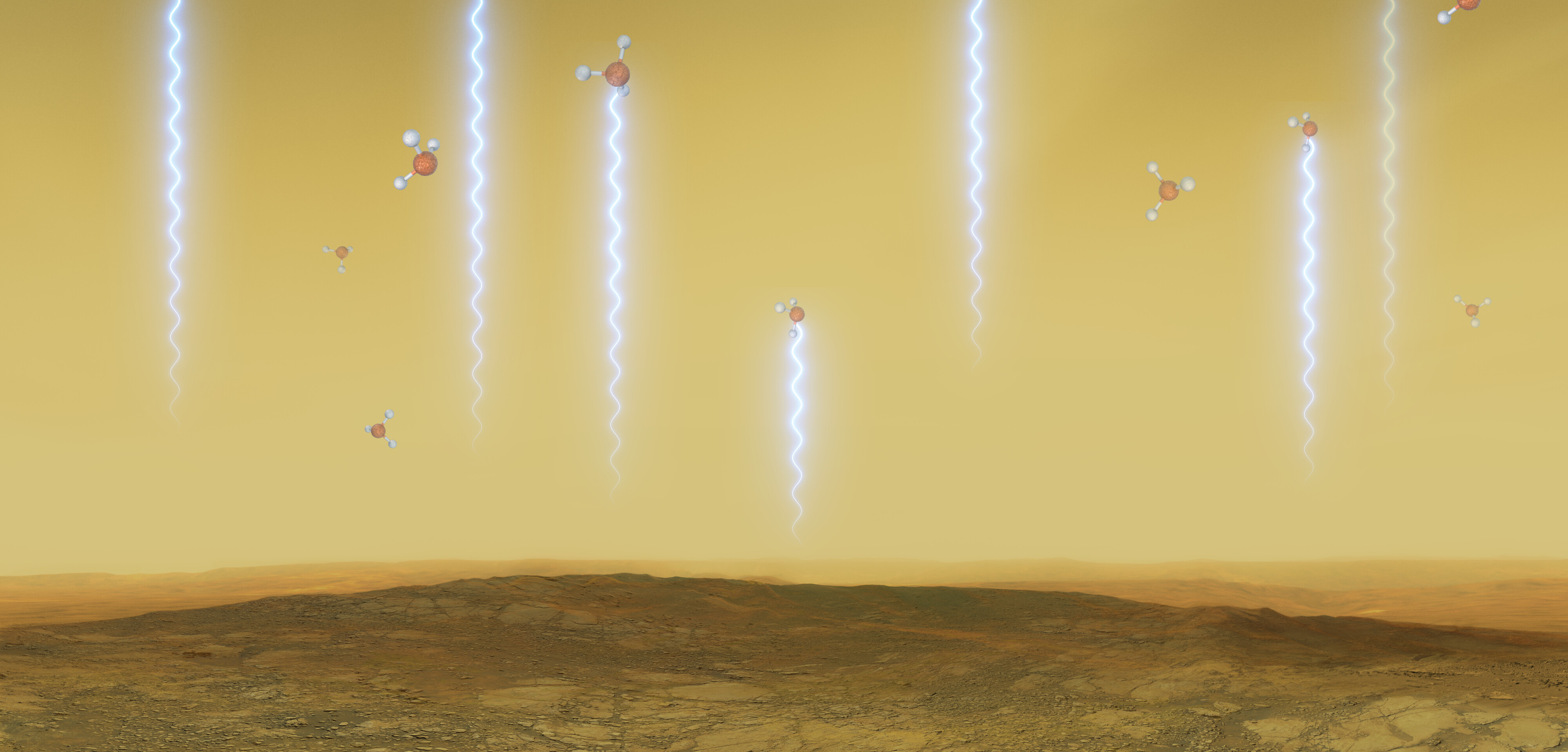 Artystyczna ilustracja powierzchni i atmosfery Wenus