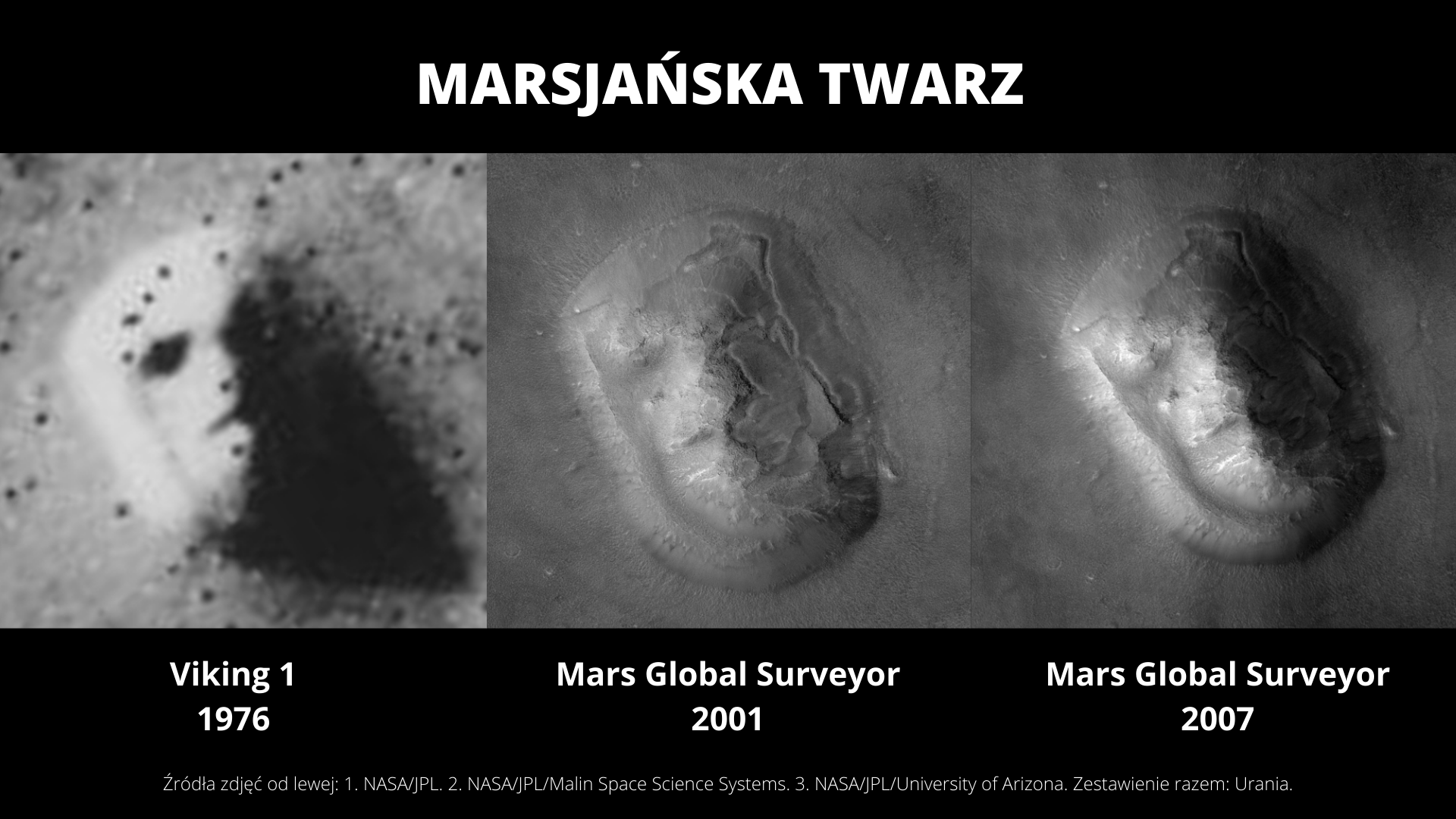 Marsjańska Twarz - porównanie zdjęć