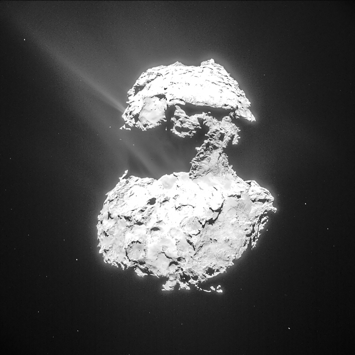Gaz i pył unoszą się z powierzchni komety