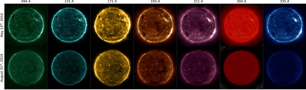 Słońce widziane w filtrach instrumentu AIA