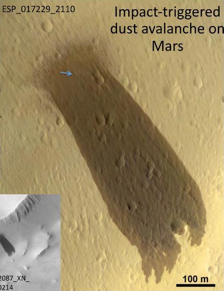 Lawina pyłowa na Marsie
