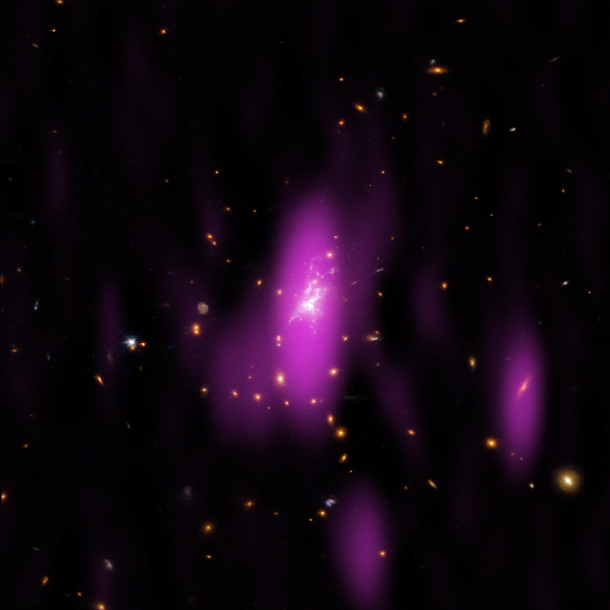 Gromada Feniks w promieniach Roentgena. Źródło: phy.so / Chandra X-ray Center