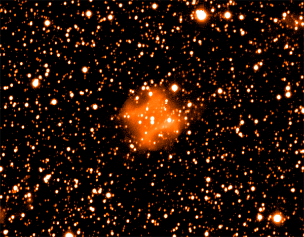 Obraz mgławicy planetarnej Abell 63 w Hα+[N II] wykonany za pomocą Wide Field Camera (WFC) na Teleskopie Isaaca Newtona. Źródło: David Jones (Instituto de Astrofísica de Canarias).
