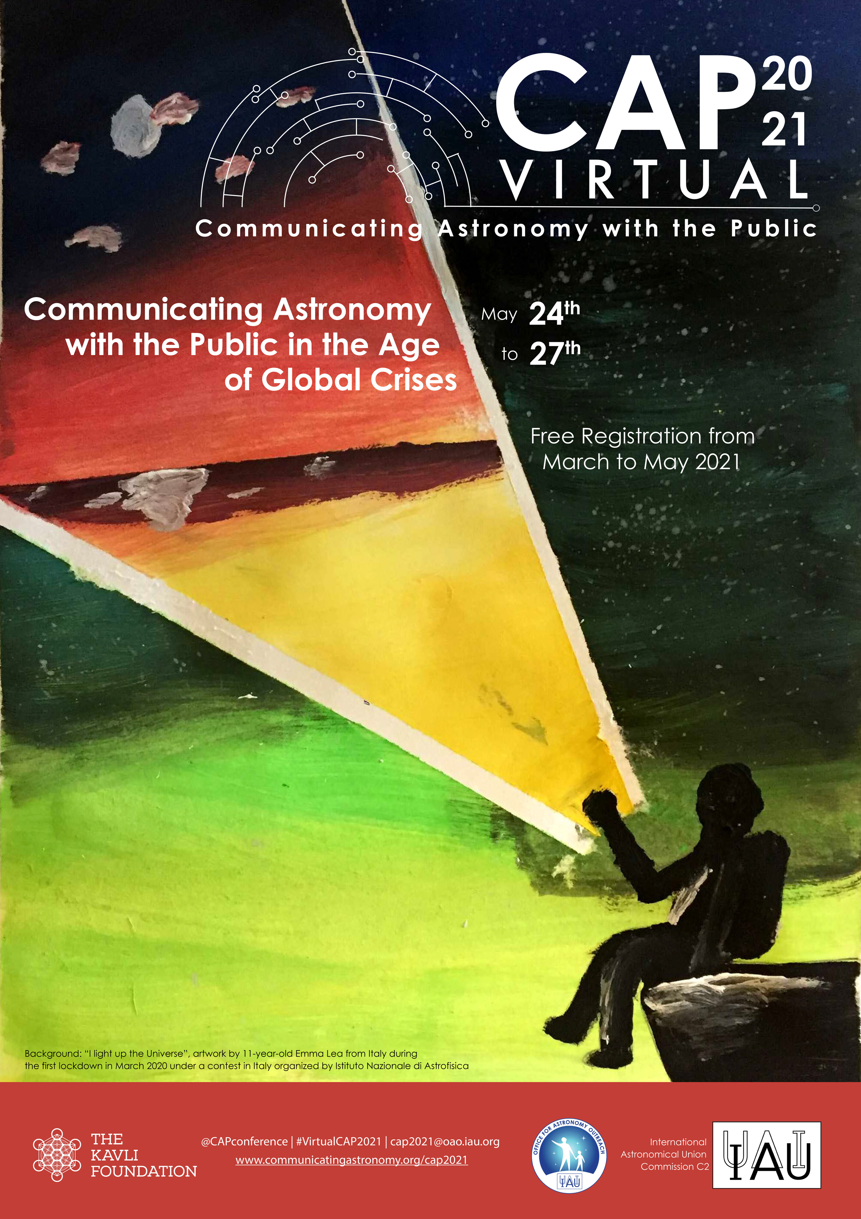 Plakat konferencji Communicating Astronomy with the Public (CAP 2021)