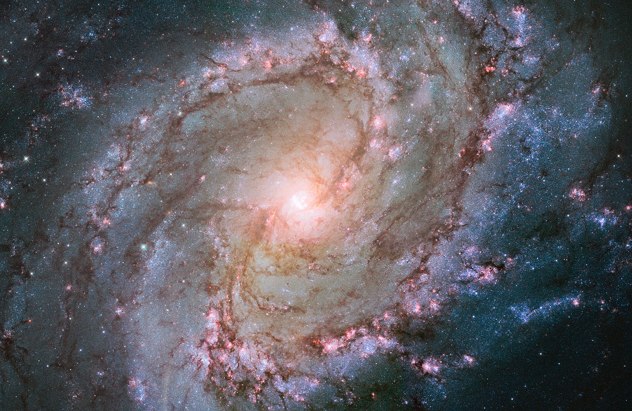 M83 - obraz z Kosmicznego Teleskopu Hubble'a. Źródło: NASA, ESA, and the Hubble Heritage Team