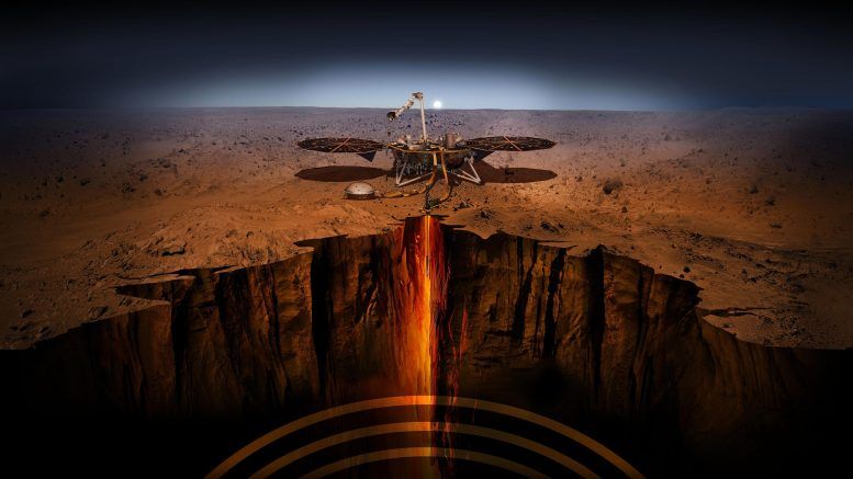 Wizja artystyczna lądownika InSight na Marsie