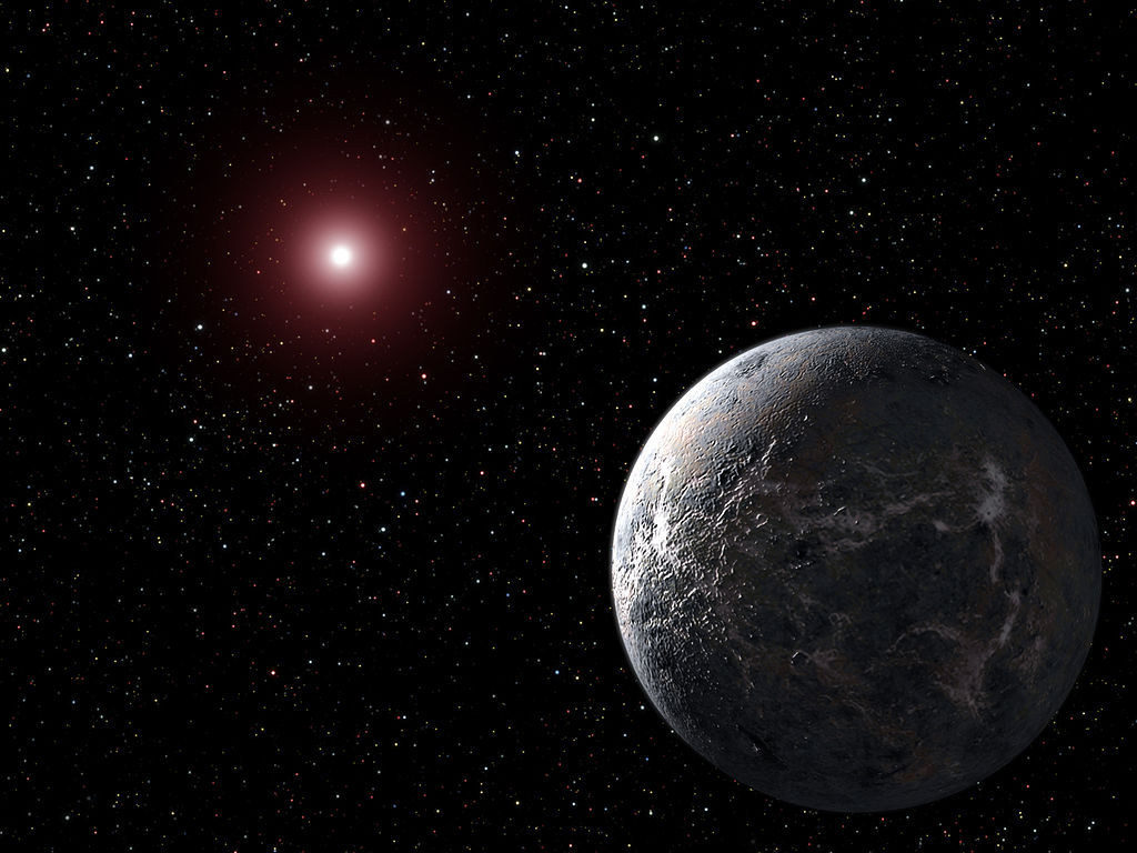 Na ilustracji: Artystyczne przedstawienie planety OGLE-2005-BLG-390L b, super-Ziemi okrążąjącej gwiazdę po odległej orbicie. Źródło: NASA