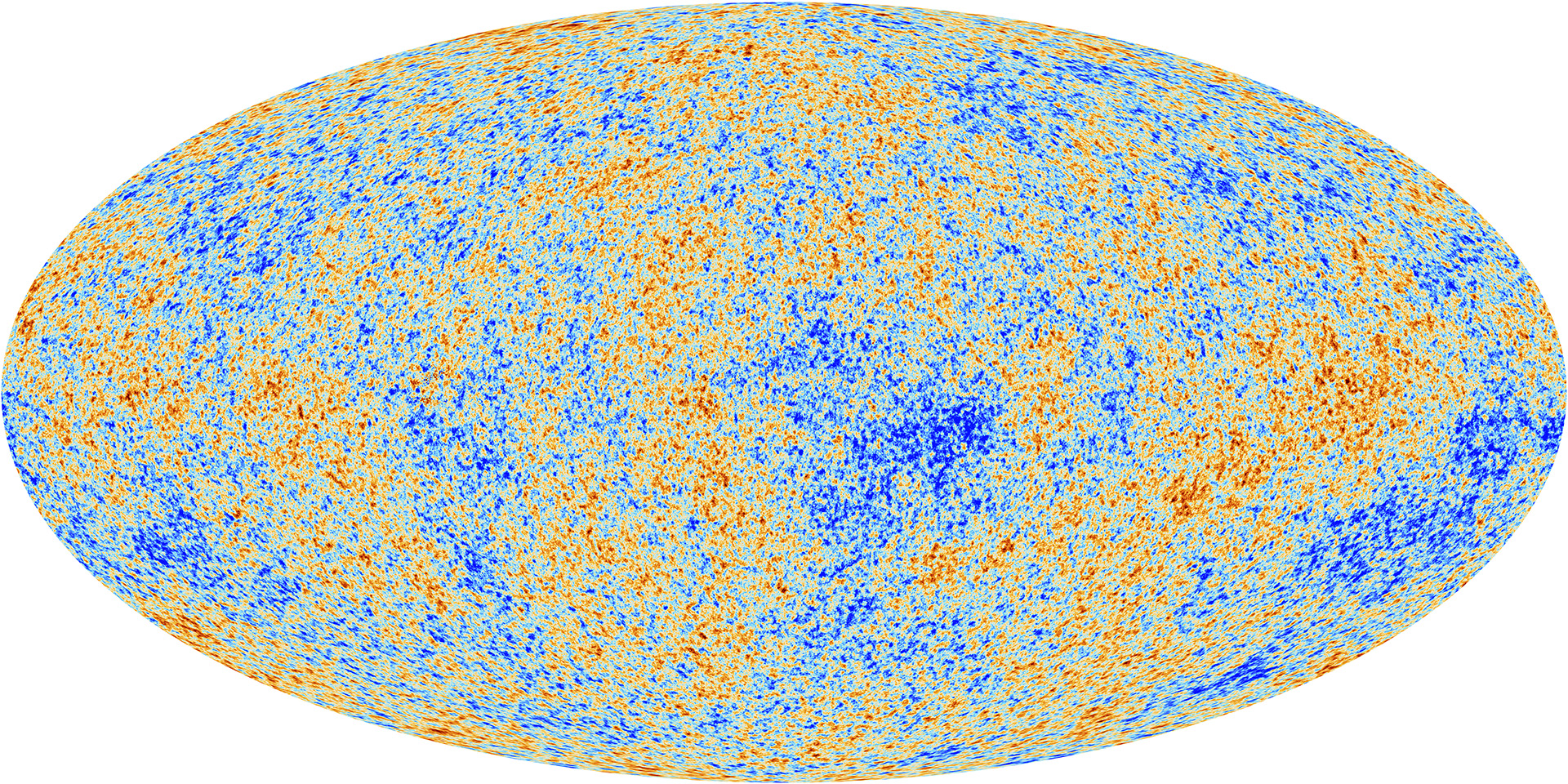 Anizotropie kosmicznego mikrofalowego tła (CMB) obserwowane przez teleskop kosmiczny Planck.