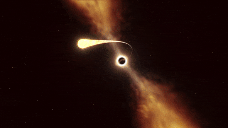 Czarna dziura pożerająca gwiazdę