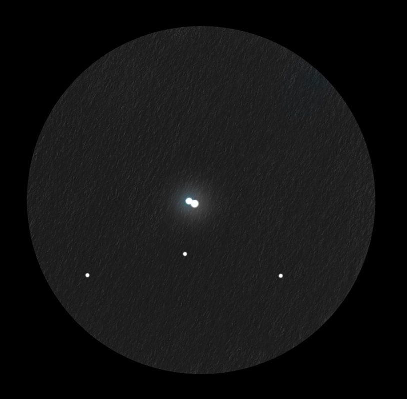 Na zdjęciu: Kastor jest gwiazdą alfa Gemini i przyciągnął uwagę Williama i Johna Herschelów. Ten szkic pokazuje dwie najjaśniejsze gwiazdy systemu przez 8-calowego Newtona f/6 przy 240x. Źródło: JEREMY PEREZ