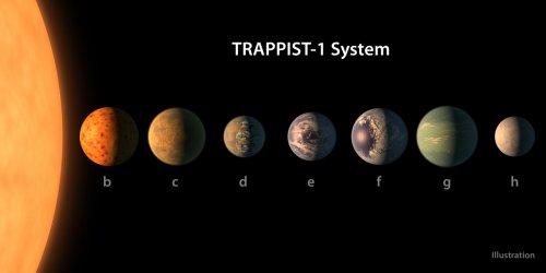 Na ilustracji: Wszystkie planety TRAPPIST-1. Źródło: NASA/R. Hurt/T. Pyle