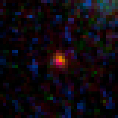 Zbliżenie galaktyki  MACS0647-JD - możemy ja oglądać dzięki technice soczewkowania grawitacyjnego. Źródło NASA, ESA, M. Postman and D. Coe (STScI), and the CLASH Team