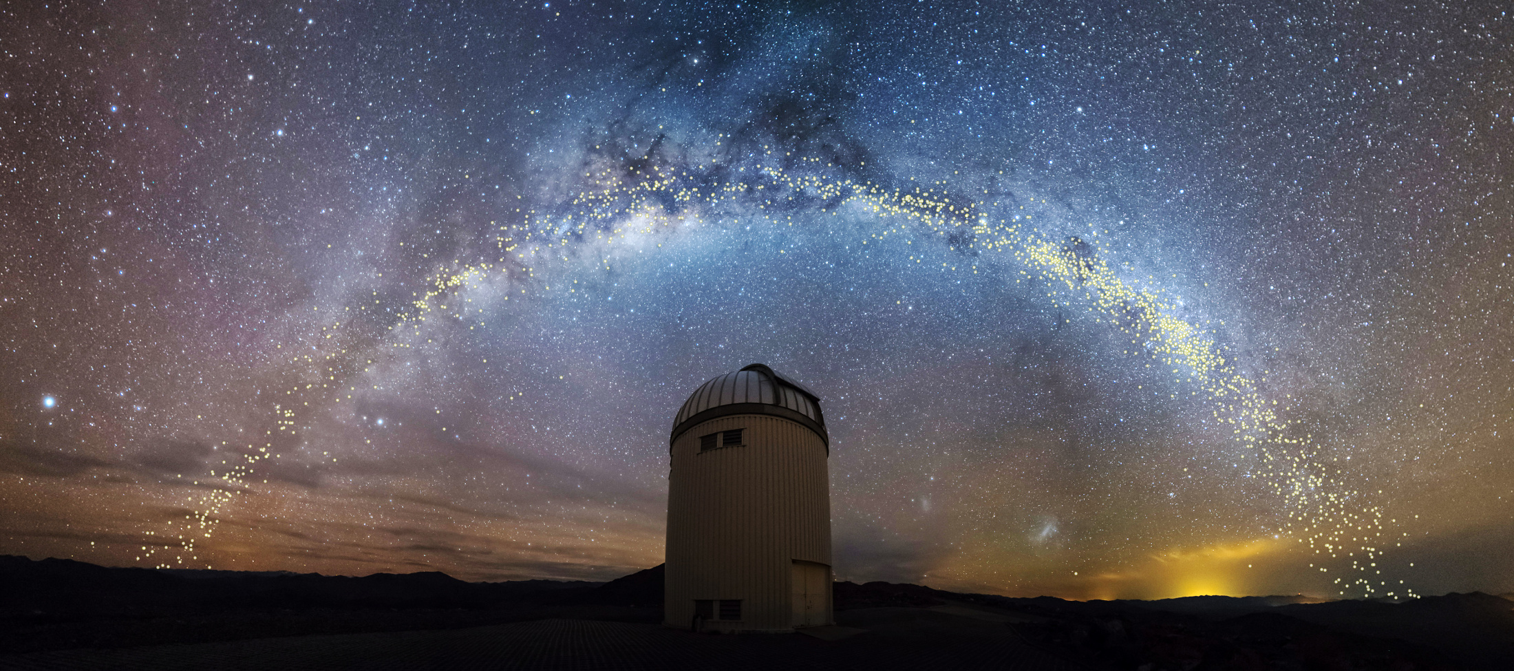 Droga Mleczna nd Teleskopem Warszawskim w Chile plus cefeidy