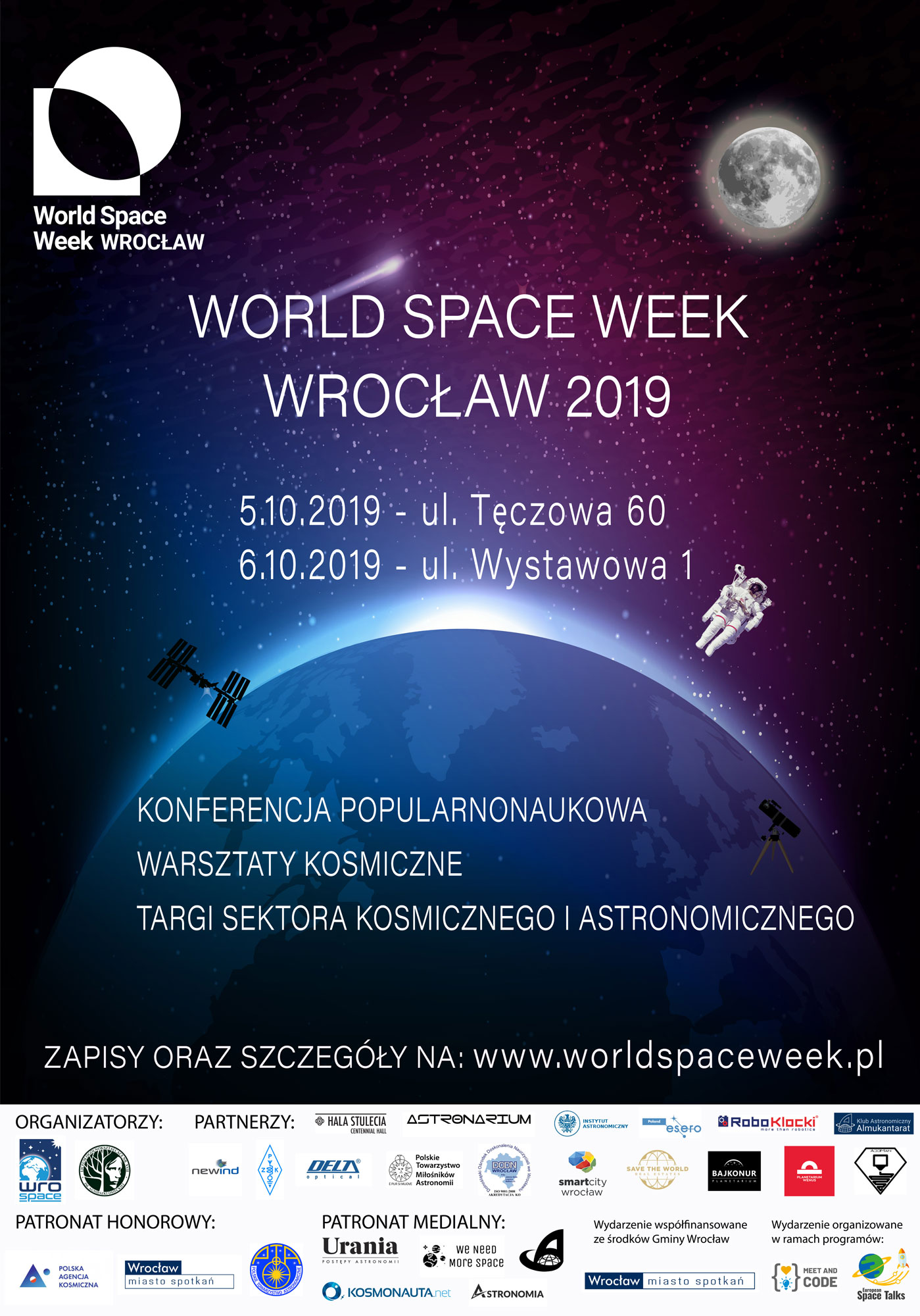 Plakat World Space Week Wrocław 2019