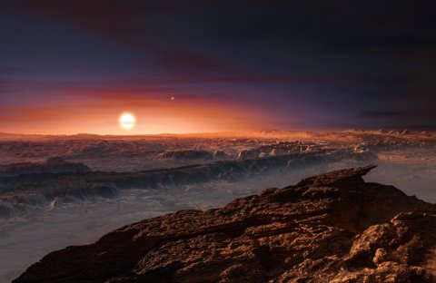 Powierzchnia planety Proxima b widziana okiem artysty