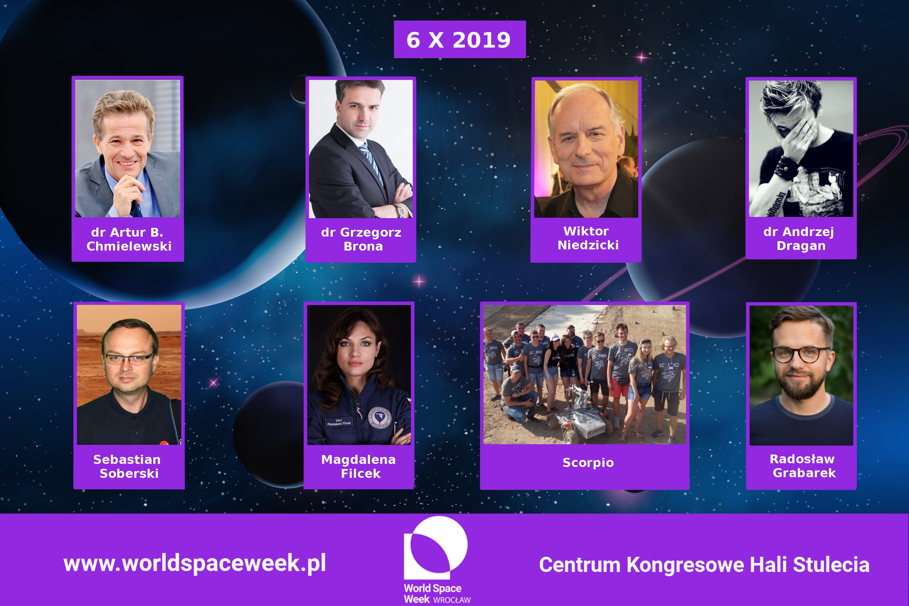Prelegenci w ramach World Space Week Wrocław 2019