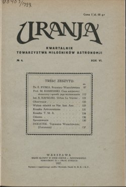 Urania nr 4/1927 (Uranja nr 4/1927)
