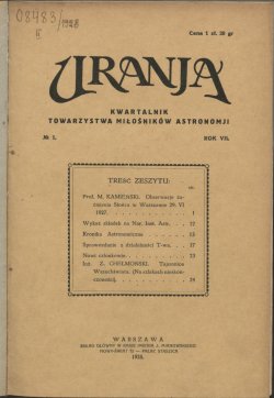 Urania nr 1/1928 (Uranja nr 1/1928)