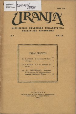 Urania nr 1/1929 (Uranja nr 1/1929)