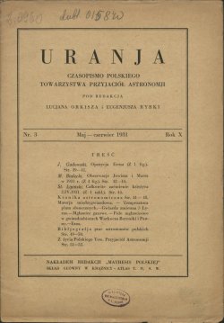 Urania nr 3/1931 (Uranja nr 3/1931)