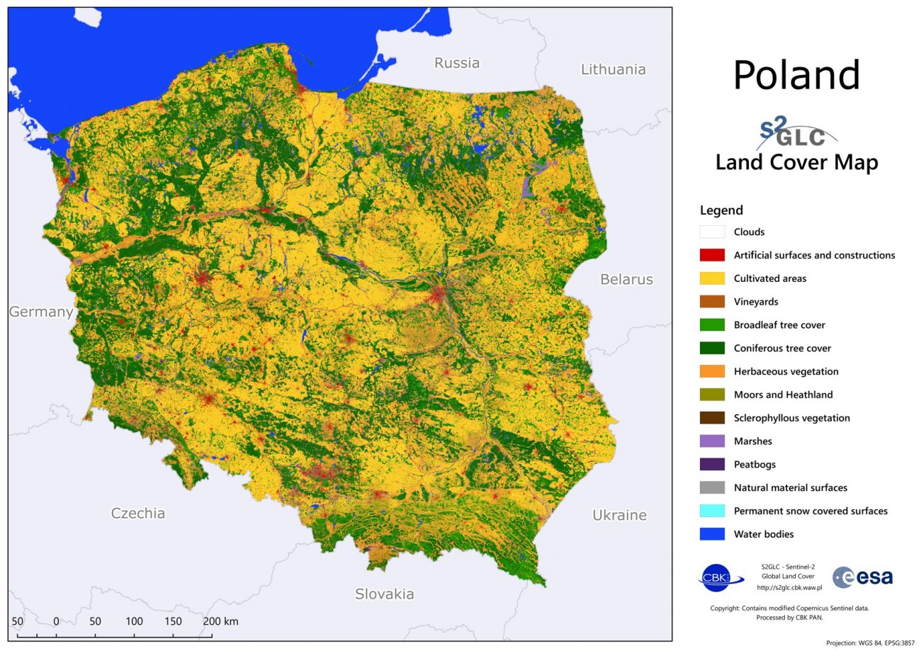 Nowa mapa pokrycia terenu w Europie opracowana przez
