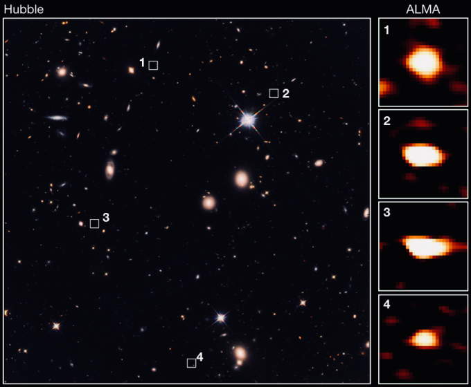 ALMA zidentyfikowała 39 słabych galaktyk.