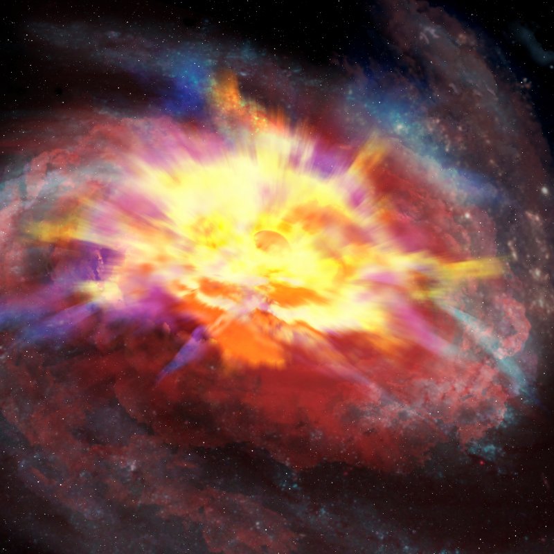 Centralna część galaktyki, w której znajduje się kwazar SDSS J135246.37 + 423923.5