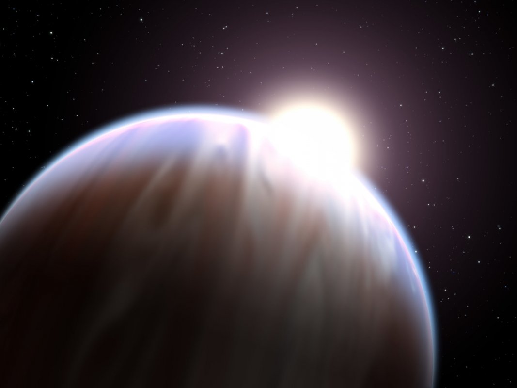 Atmosfera gorącego Jowisza na tle macierzystej gwiazdy