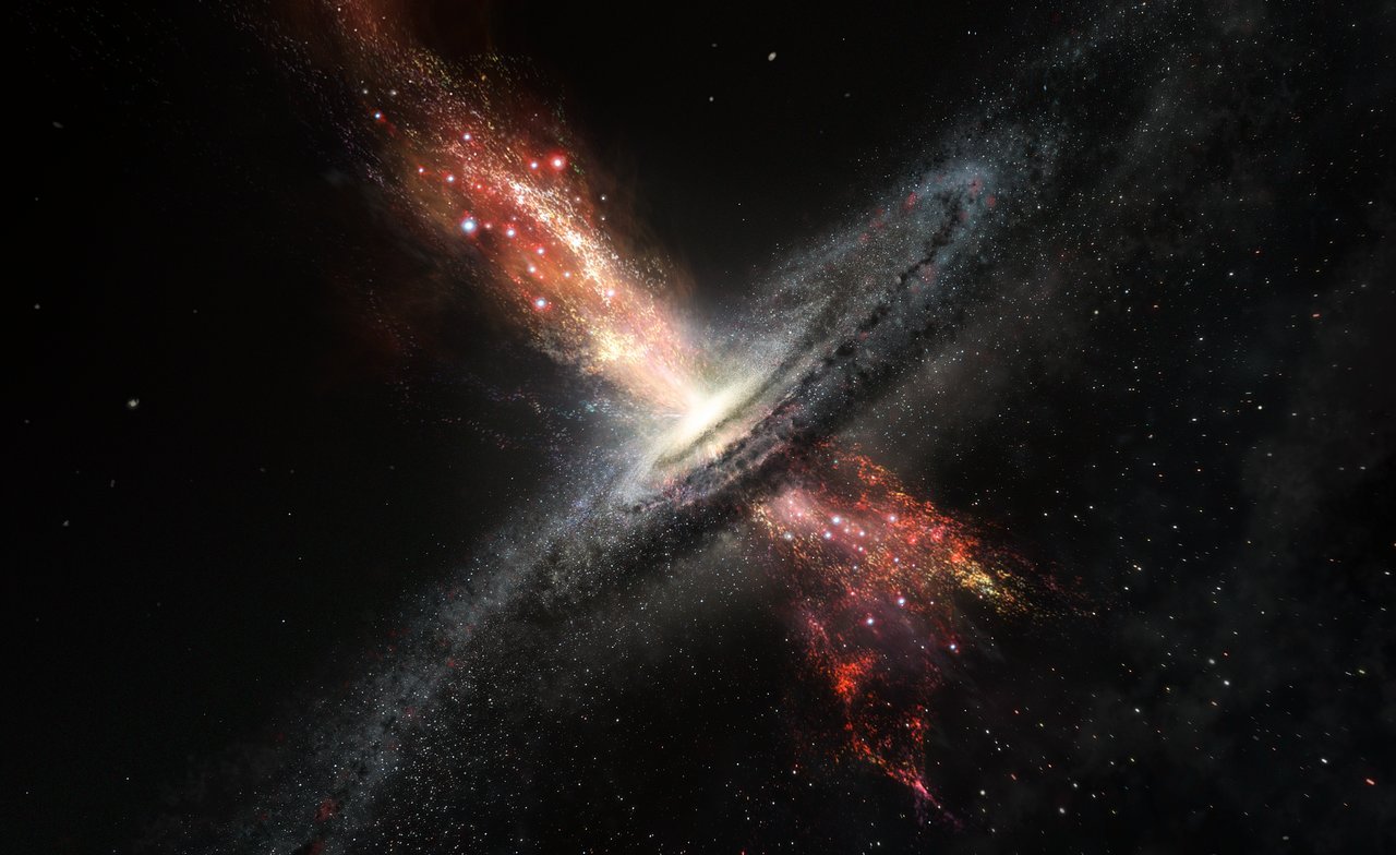 Wizja artystyczna galaktyki formującej gwiazdy.