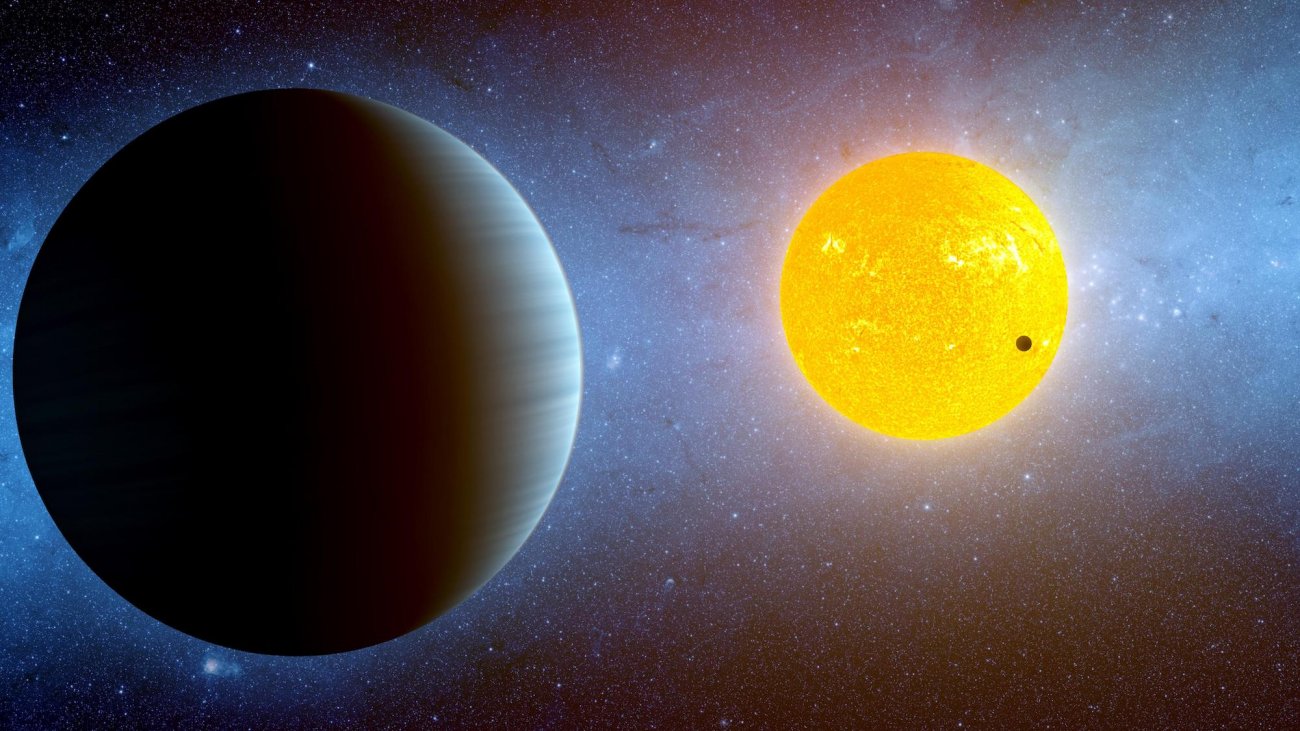 Wizja artystyczna przedstawiająca dwie planety krążące wokół swojej gwiazdy macierzystej.