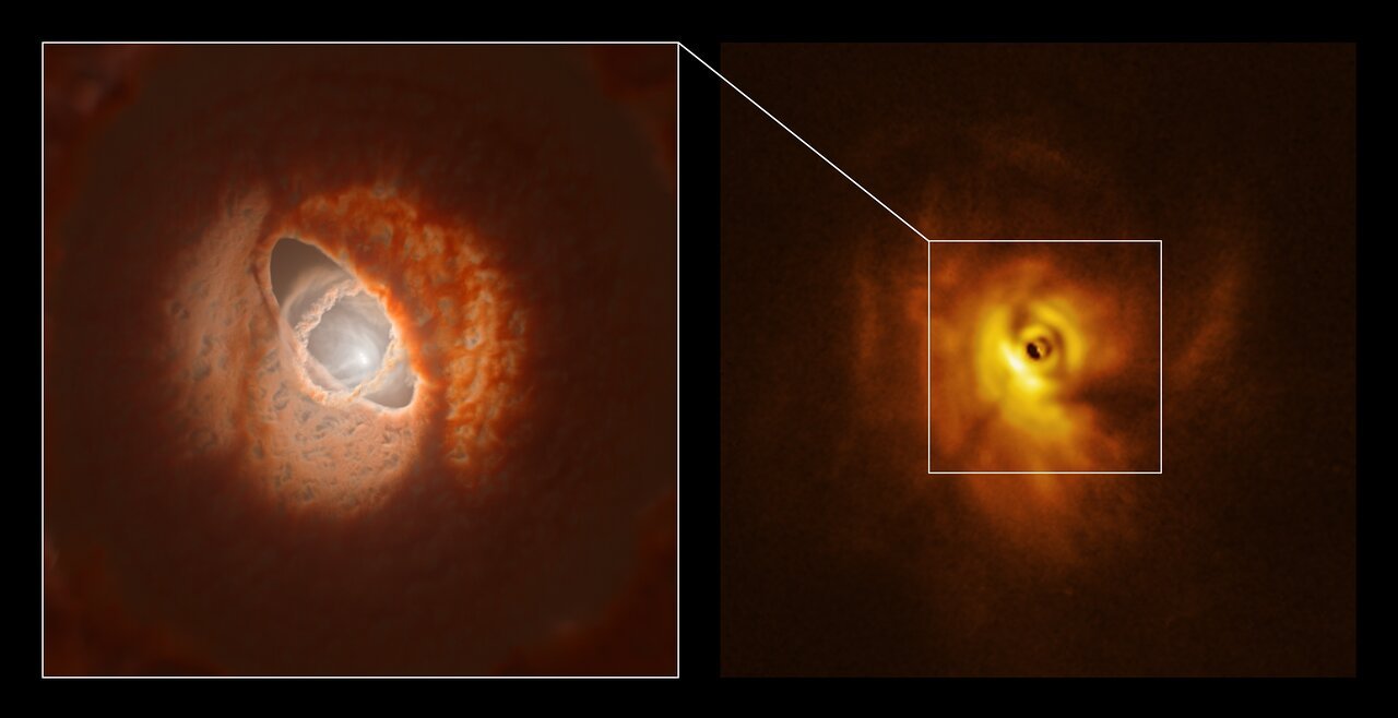 Dysk protoplanetarny w układzie potrójnym gwiazd GW Orionis