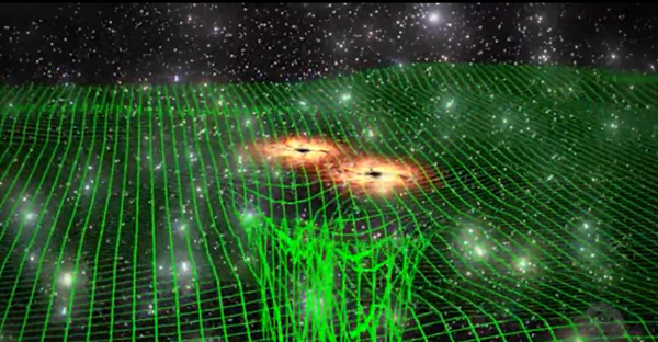 Naziemne detektory i radioteleskopy poszukują fal grawitacyjnych wyższej częstotliwości, generowanych przez różne źródła, takie jak na przykład zlewające się ze sobą gwiazdy neutronowe. Źródło: CSIRO