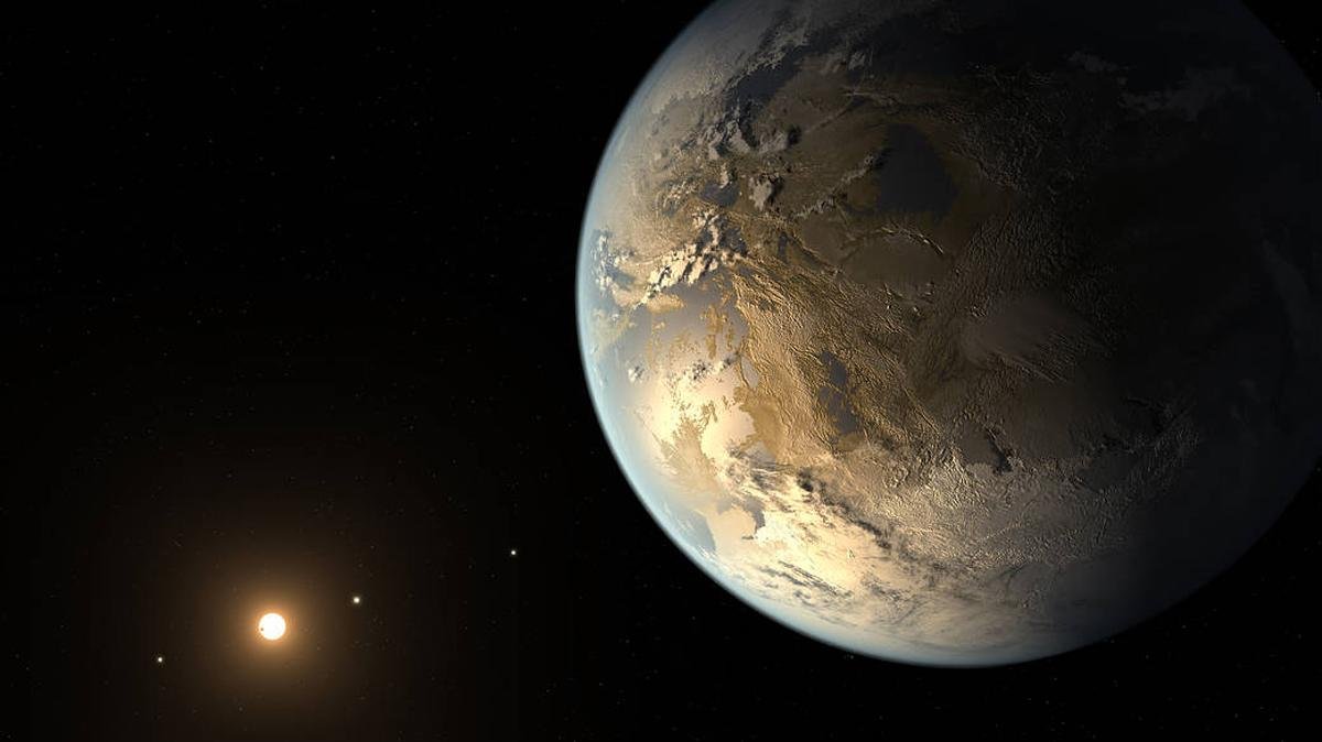 Na ilustracji: Kepler-186f, pierwsza potwierdzona planeta wielkości Ziemi, która okrąża odległą gwiazdę w jej ekosferze (wizja artystyczna). Źródło: NASA Ames/JPL-Caltech/T. Pyle