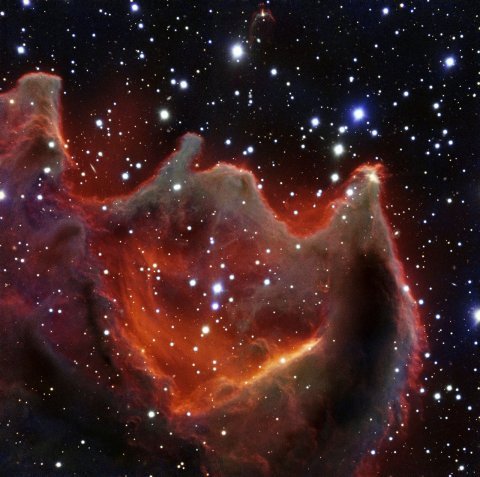 Zdjęcie globuli kometarnej CG4 uzyskane za pomocą teleskopu VLT.
