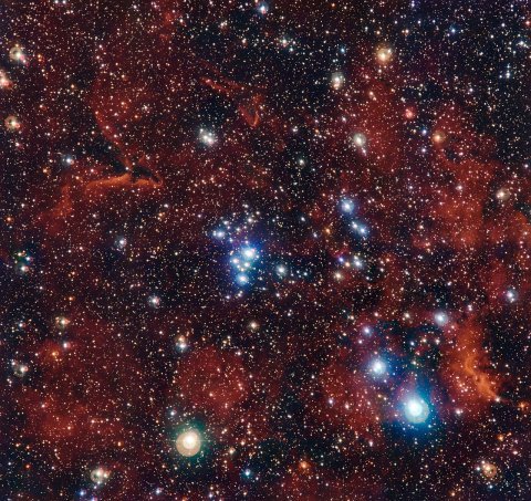 Gromada otwarta NGC 2367 sfotografowana za pomocą 2,2-metrowego teleskopu MPG/ESO